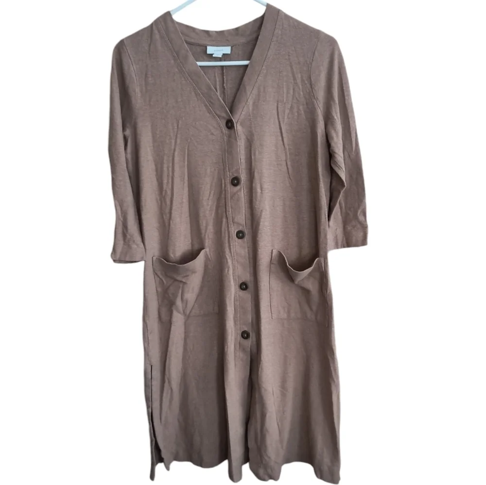 Pure J. Jill Women's Cardigan Beige Duster Button Sweater Size XS